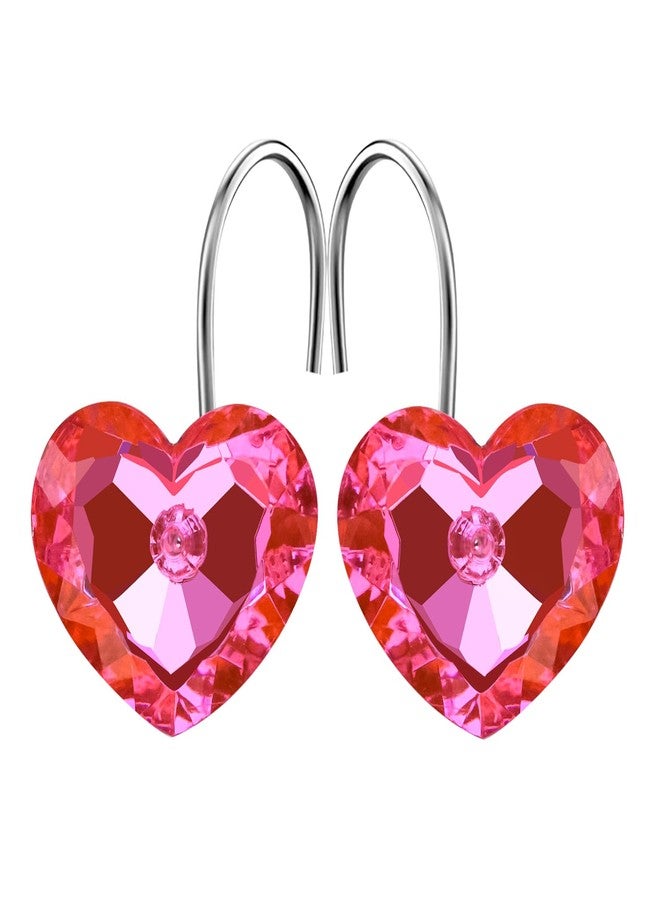 Gracelife Set of 12 Heart Shape Clear Bling Rhinestone Shower Curtain Hooks Rings Love Icon Decorative Curtain Rod Hangers Pothook (Pink) - Image 1