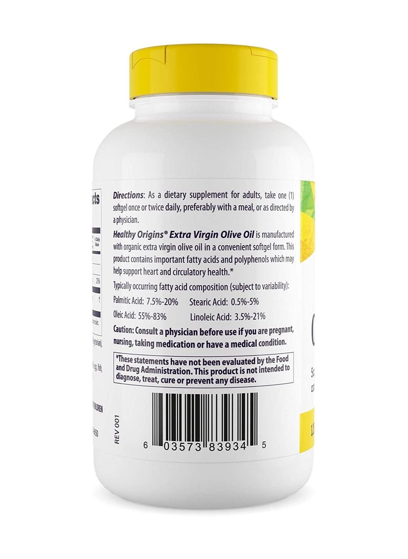 Healthy Origins Olive Oil Extra Virgin  Supports a Healthy Cardiovascular System 1250 mg Dietary Supplement - 120 Softgels  - Image 3