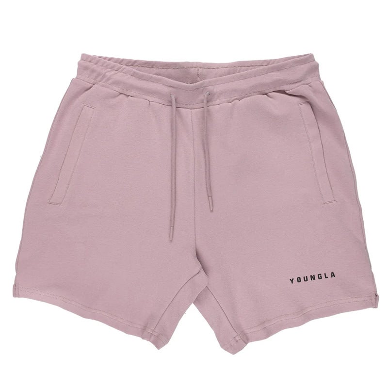 YOUNGLA Mens Cotton Athletic Shorts Gym Basketball Training Coffee - Image 2