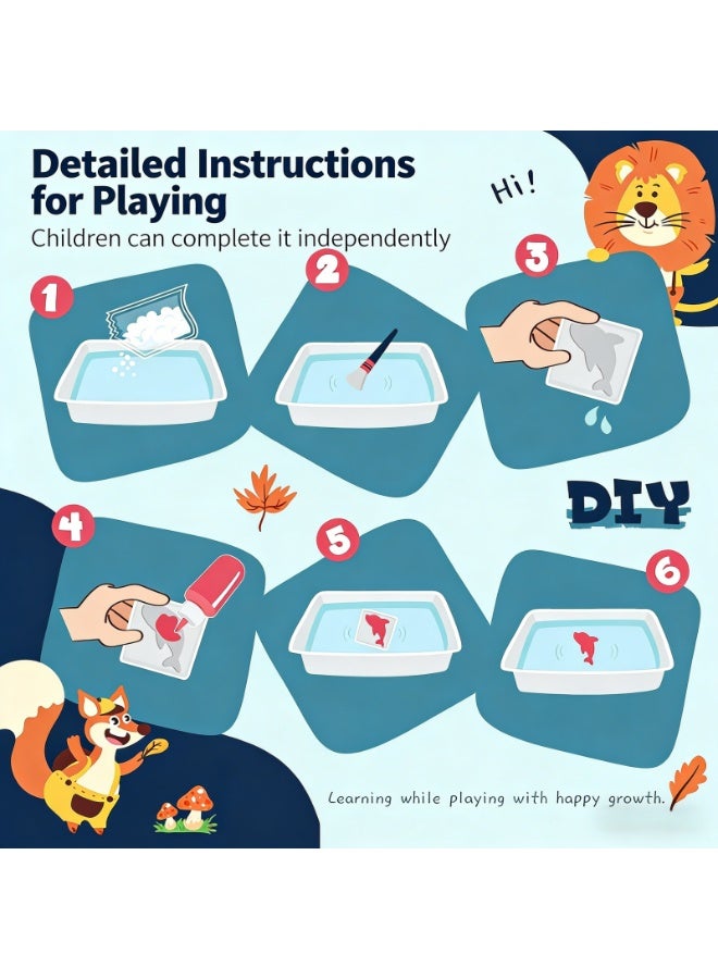 مجموعة لعبة الخرز المائية السحرية - DIY جيلي بحر صناعة الحيوانات مع صندوق التخزين ، ألعاب سلة الحس للأطفال في سن 6 + ، هدية النشاط التعليمي والحزب - Image 3