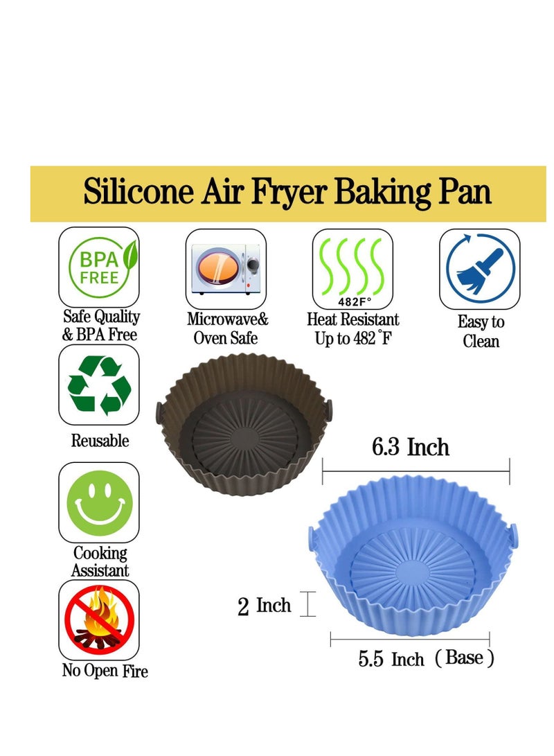Air Fryer Silicone Pot, 3 Pcs Reusable Non-Stick of Parchment Paper Air Fryer Liners Mats for Air Fryer Baking Roasting Oven Microwave - Image 5