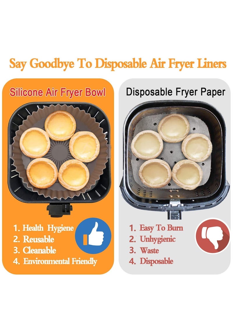Air Fryer Silicone Pot, 3 Pcs Reusable Non-Stick of Parchment Paper Air Fryer Liners Mats for Air Fryer Baking Roasting Oven Microwave - Image 3