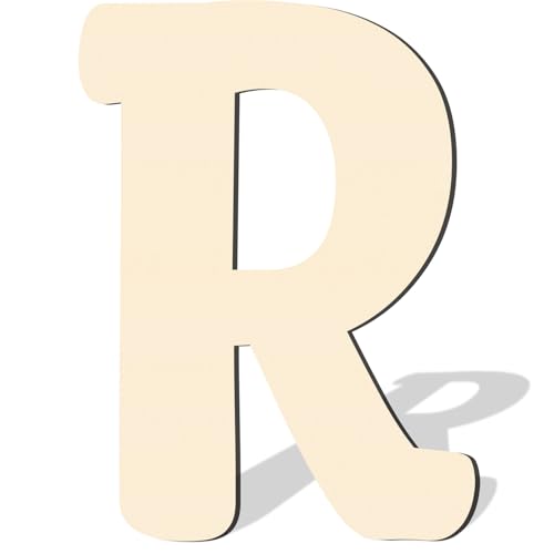 Longan Craft 17 Inch Large Wooden Letters, Big Wooden Alphabet Letters for Wall Decor Paintable Large Thick Wood Letters R for Crafts Wooden Cutout Sign for Nursery Birthday Wedding Party Home Decoration - Image 1