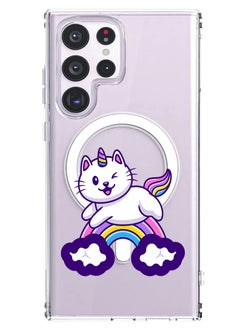 Magnetic Case for Samsung Galaxy S23 Ultra 6.8-inch Compatible with MagSafe Wireless Charging, Shockproof Phone Bumper Cover Cute Unicorn