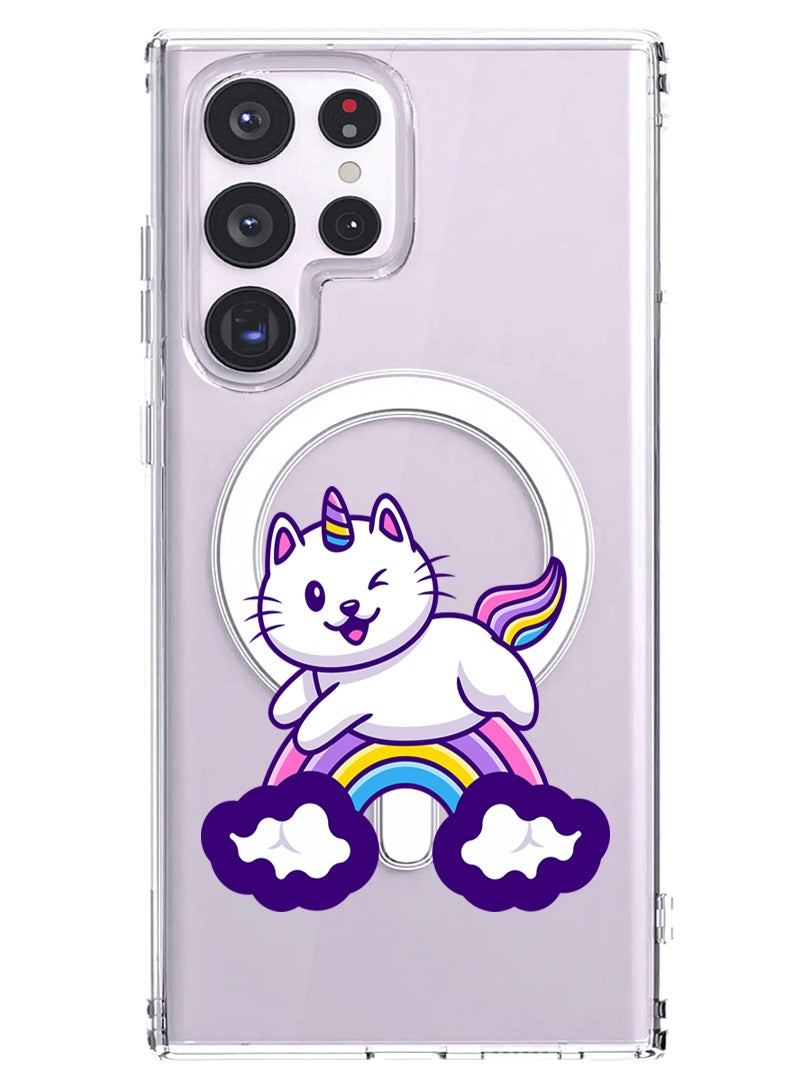 Theodor - Magnetic Case for Samsung Galaxy S23 Ultra 6.8-inch Compatible with MagSafe Wireless Charging, Shockproof Phone Bumper Cover Cute Unicorn - Image 1