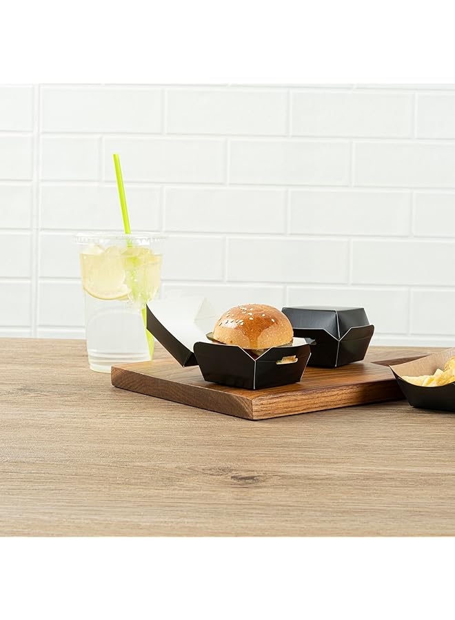 Restaurantware Mini Slider, Slider Burger, Mini Burger Box, Disposable Mini To Go Box   Black   2.5 Inch   100Ct Box - Image 4