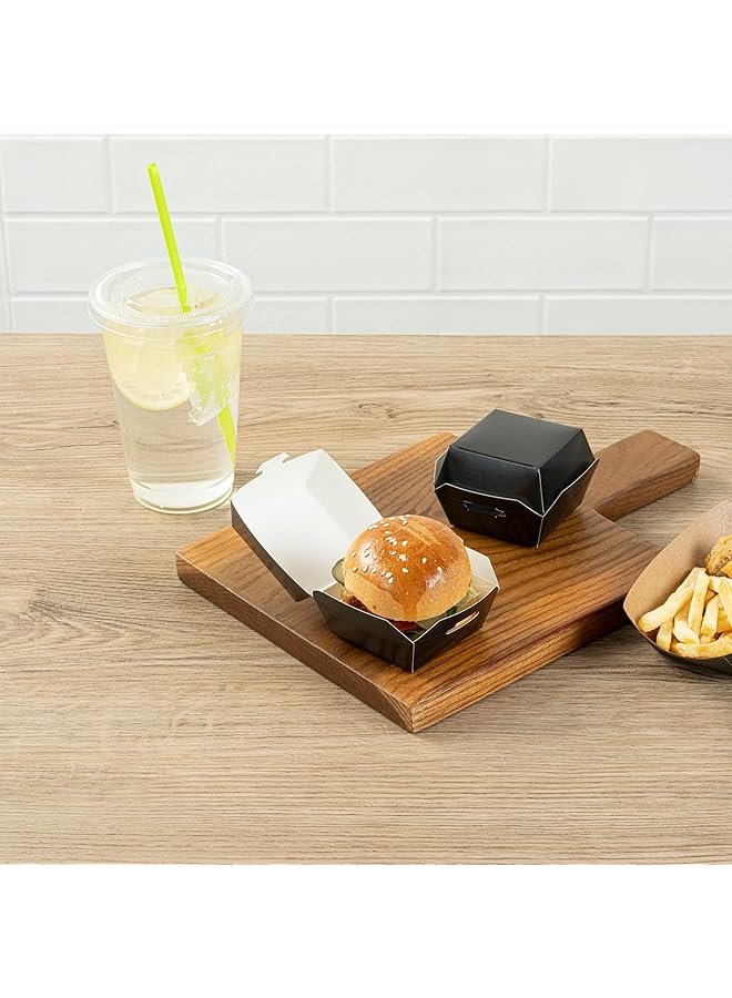 Restaurantware Mini Slider, Slider Burger, Mini Burger Box, Disposable Mini To Go Box   Black   2.5 Inch   100Ct Box - Image 3