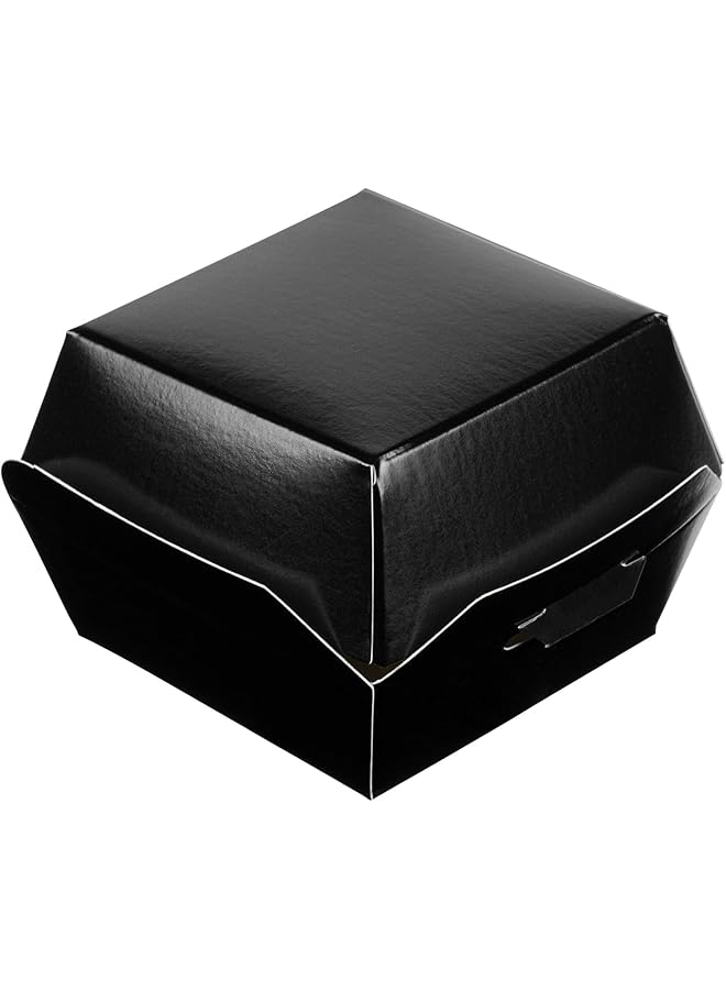 Restaurantware Mini Slider, Slider Burger, Mini Burger Box, Disposable Mini To Go Box   Black   2.5 Inch   100Ct Box - Image 1