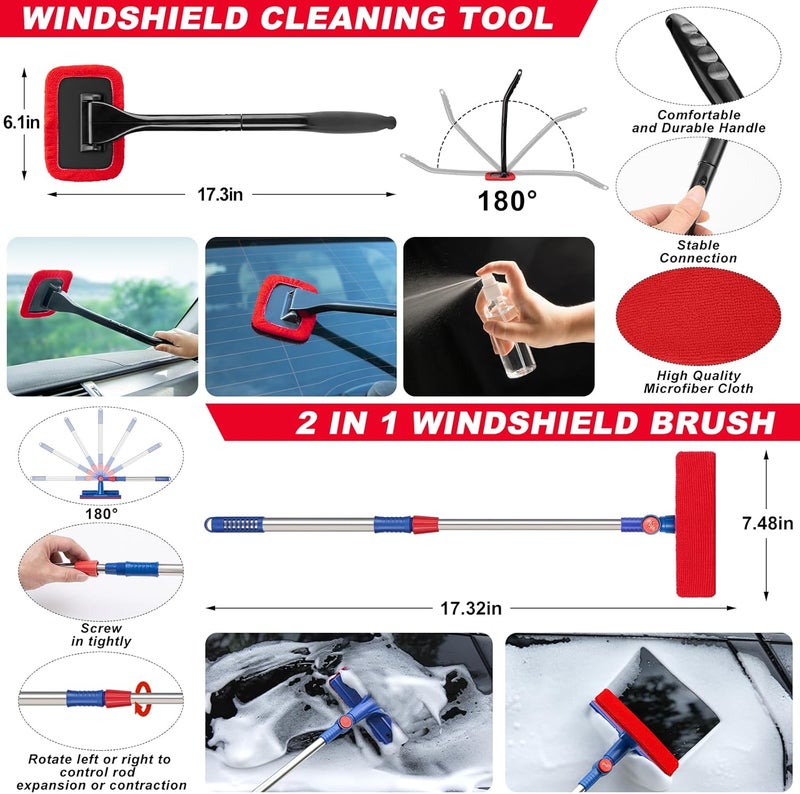 GPUSFAK 41Pcs Car Wash Cleaning Kit with High Power Handheld Vacuum Windshield Cleaning Tool Collapsible Bucket Detailing Brushes Tire Brush Towels Complete Detailing Set for Car - Image 3