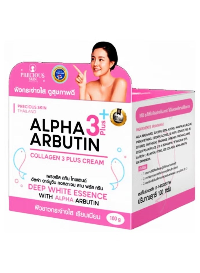 بريشيس سكين كريم ألفا أربوتين 3 بلس كولاجين لتبييض الجسم، الأكثر مبيعًا في تايلاند، جديد، 100 مل - Image 1