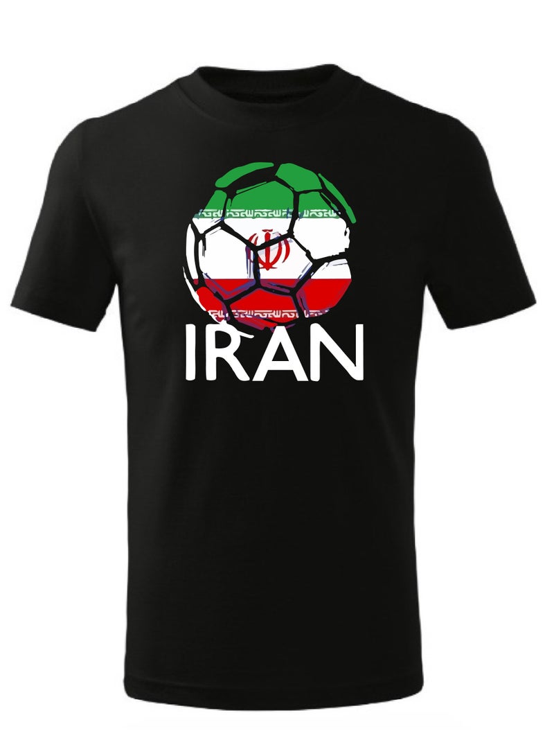 Iran Football Team World Fans printed T shirts supporting the Team Football Team Jersey T shirts For Men | Women | Kids to win the cup (Black)  - Image 1