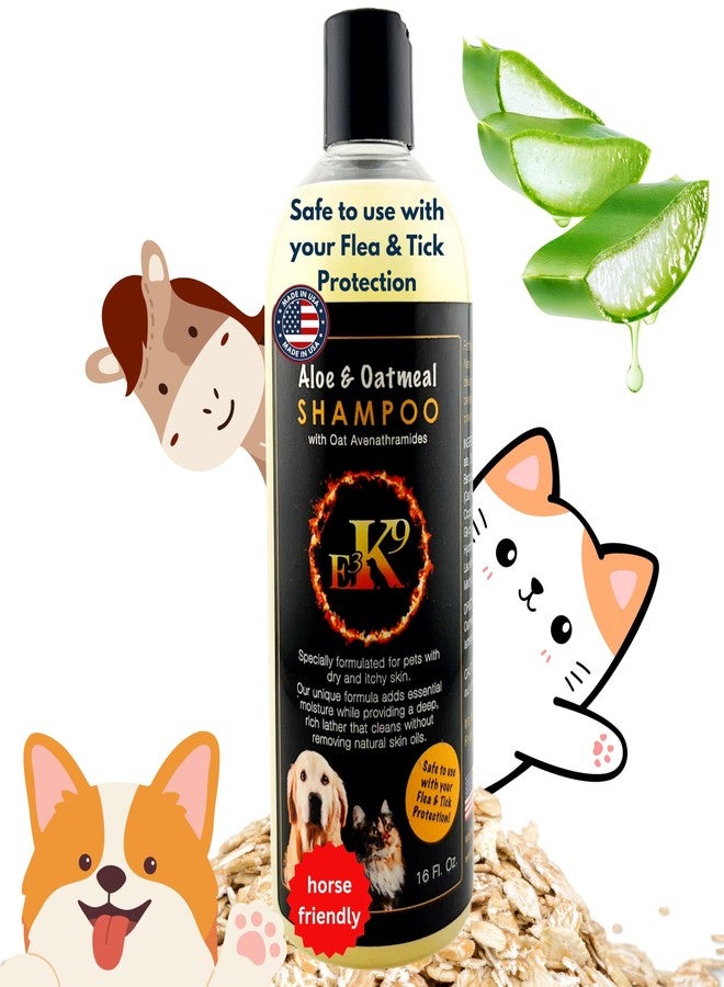 E3 Oatmeal Shampoo for Dogs and Cats - Hypollergenic - Aloe & Oatmeal Itchy Skin Relief - Dog Shampoo for Allergies & Itching - Oatmeal & Aloe, Soothes Sensitive Skin - Shampoo de Avena para Perros - Image 1