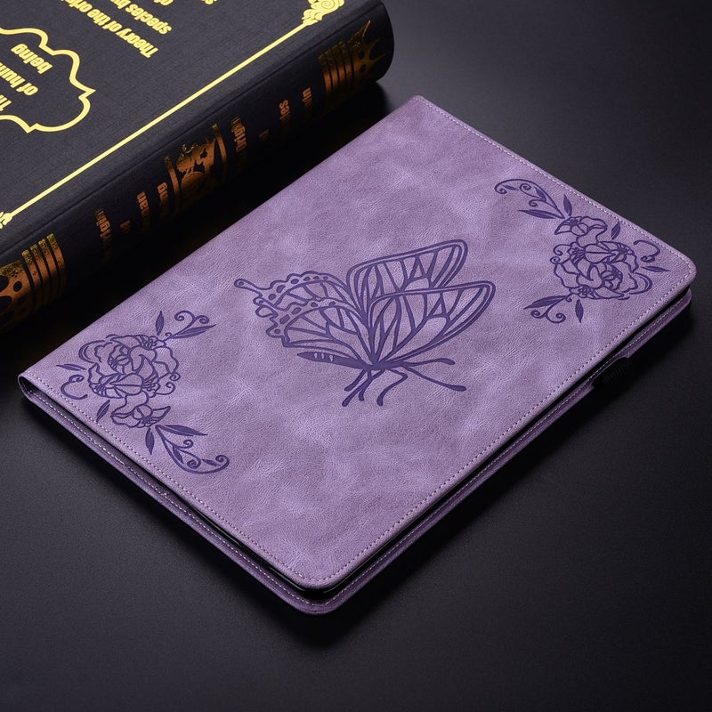 For Honor Pad 9 12.1 erfly Flower Embossed Leather Tablet Case(Purple) - Image 2