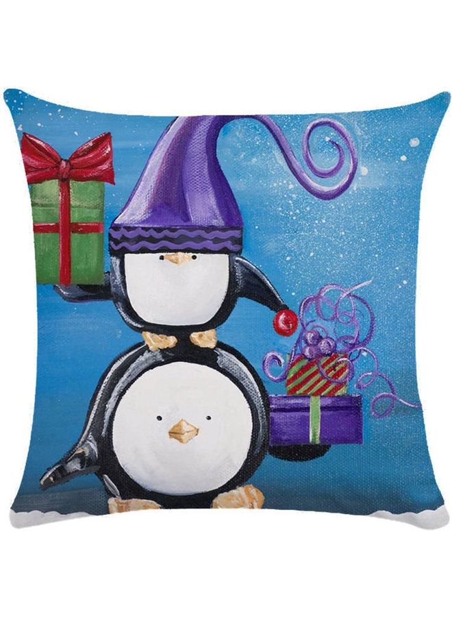 نيبمينينت غطاء وسادة من القطن بتصميم على شكل بطريق ورجل الثلج لتزيين المنزل متعدد الألوان