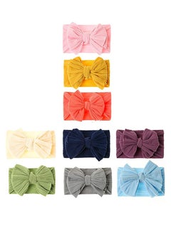iMissiu Baby Big Hair Bow Head Wrap - 9 Pieces  - Image 1