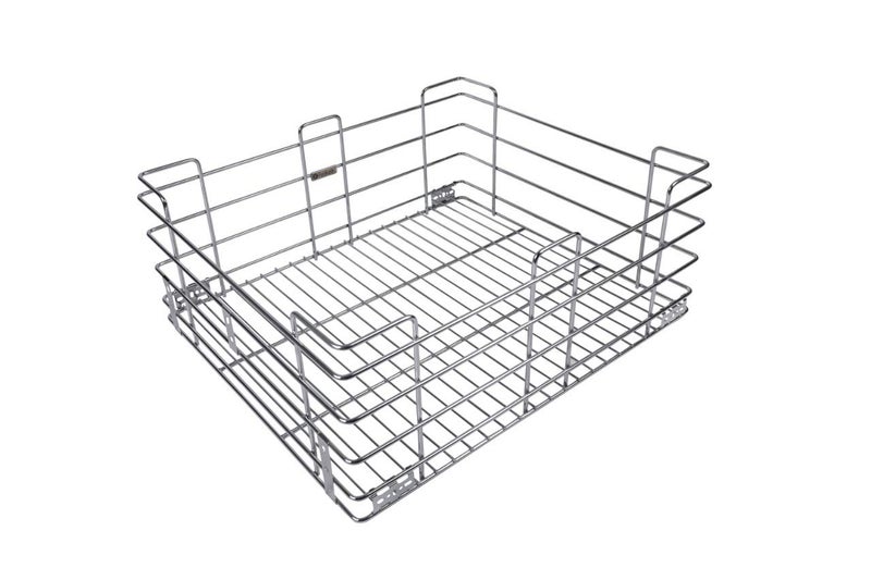 IZMAHStainless Steel Modular Kitchen Plain Basket 15 INCH Steel Storage Basket 15W X 20D X 8H Utensils Organizer Kitchen Basket Set Of 1