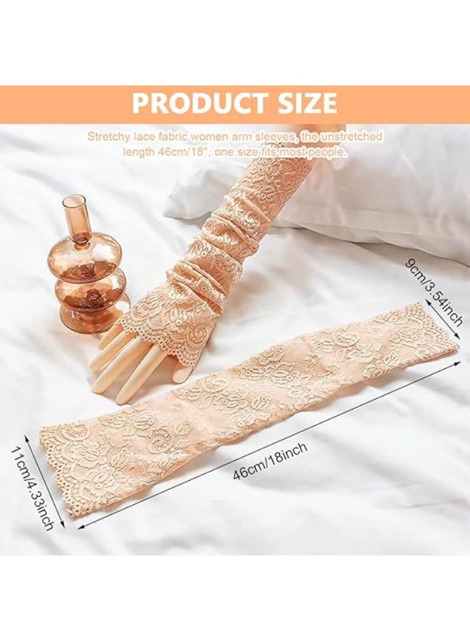 PALAY® Arm Sleeves for Women Floral Lace Cooling Hand Cover Arm Sleeves for UV Sun Protection for Daily Use, Biking, Cycling - Elastic & Breathable, 1 Pairs - Image 1