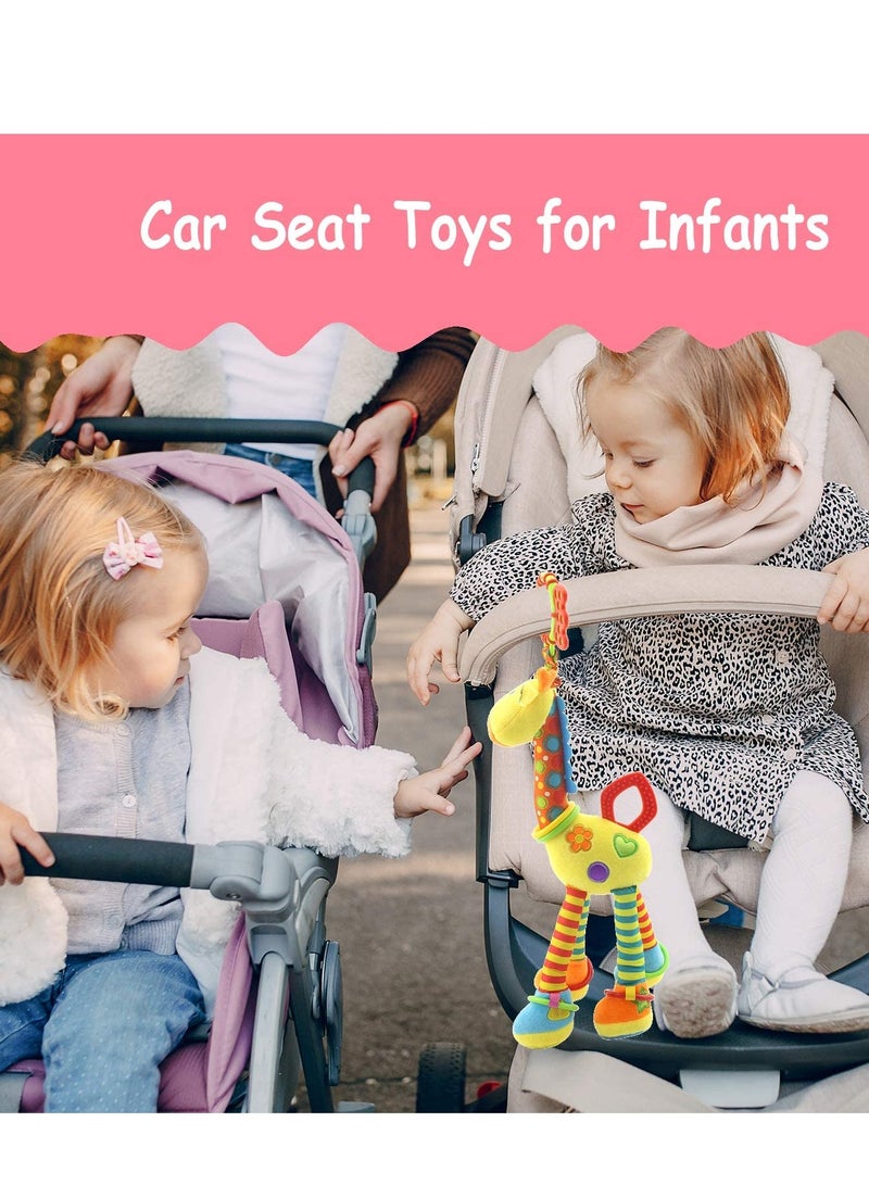 Car Seat Toys, Hanging Baby Stroller Toys Baby Rattles 0-11 Months for Baby Stroller Colorful Animal Bell Rattle for Infants Sensory Soft Baby Musical Toys for Moving for Newborn Boys Girls Gifts  - Image 3
