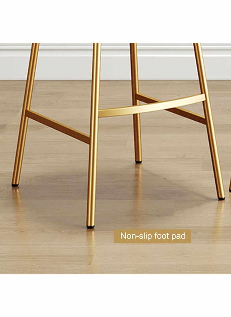 KARNAK 2-Pieces High Bar Stools with PU Leather Covered Backrest and Metal Footrest and Base for Breakfast Bar High Stool Kitchen and Home Color Black  - Image 5