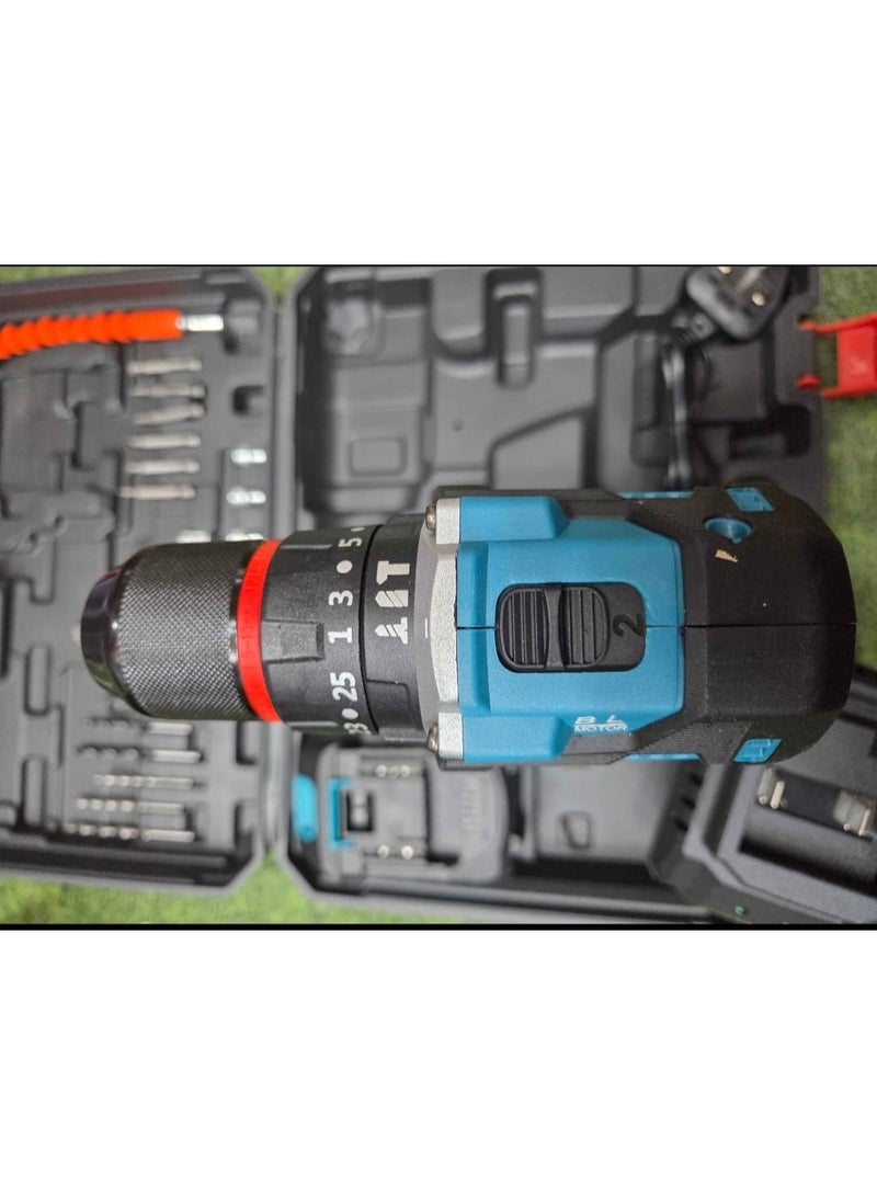 SUPER CLASSIC Cordless Power Drill Set 13mm Chuck with 2 Rechargeable Batteries (10x1500mAh) – Dual Speed 0-450/2000 RPM, Charger & Carry Case Tool Kit - Image 2