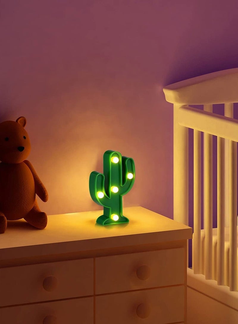 Excefore LED Cactus Light, 2 Pcs LED Night Light, Cute Table Night Lamp Cactus Decorations - Image 5
