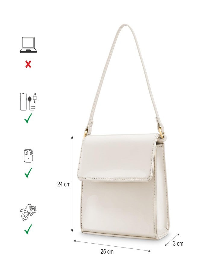 Fastrack Women and Girls Party Handheld Bag , | Purse Handbag | Mini Bag for Casual Carry, Off White - Image 4