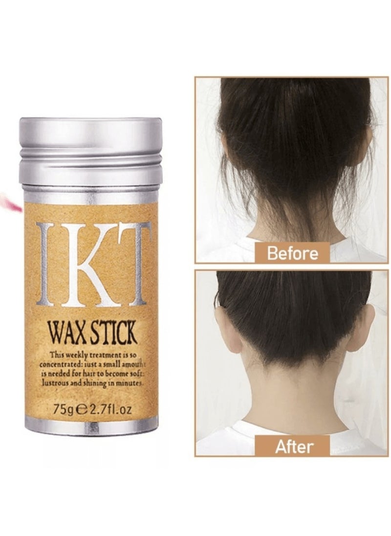 IKT Hair Wax Stick Strong and Long Lasting Hold Non Greasy Styling Wax for Flyaways Edge Frizz Hair Suitable for Unisex, 75g / 2.7fl.oz  - Image 3