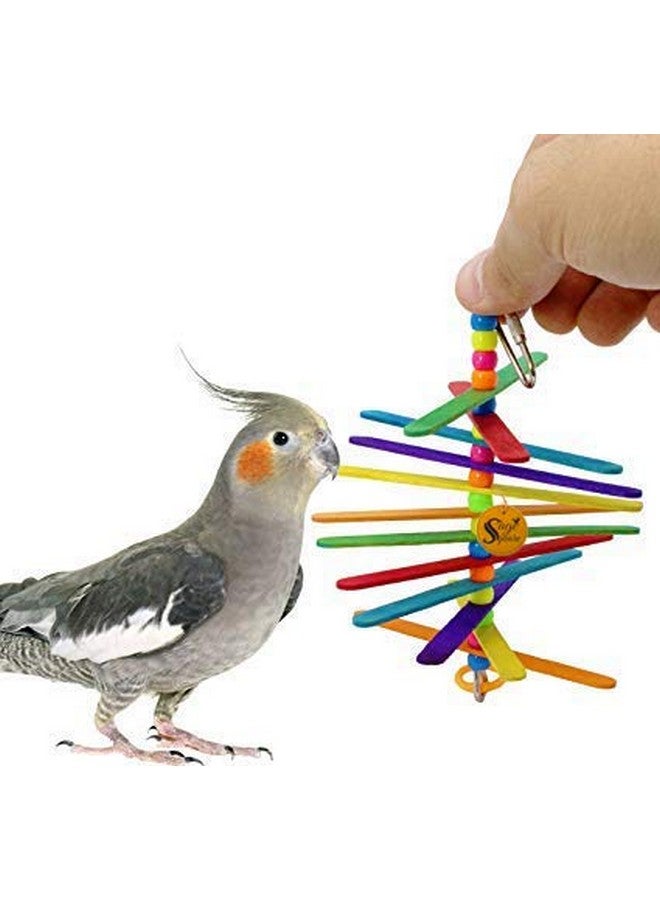 Sage Square Playful Natural Wood Sticks Hanging Toy Cage Accessory for Cockatiel, Lovebird, Budgerigar, Canary, Budgeri Birds - Image 3