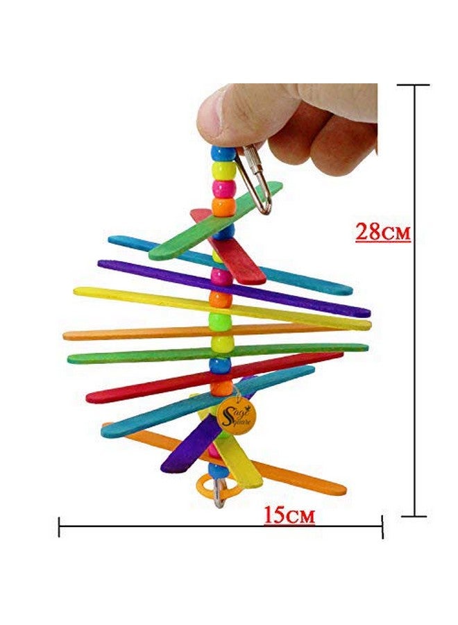 Sage Square Playful Natural Wood Sticks Hanging Toy Cage Accessory for Cockatiel, Lovebird, Budgerigar, Canary, Budgeri Birds - Image 2