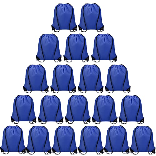 Vorspack Drawstring Backpacks Bulk 20 Pieces String Bags Customized Bags for Party Gym Sport Trip - Blue - Image 1