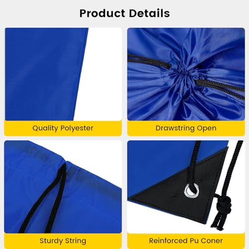 Vorspack Drawstring Backpacks Bulk 20 Pieces String Bags Customized Bags for Party Gym Sport Trip - Blue - Image 4
