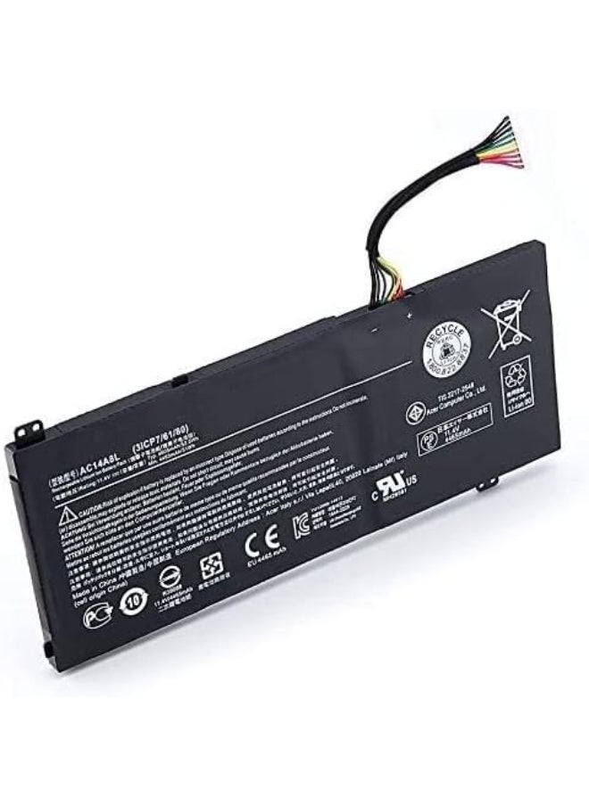 REPLACEMENT AC14A8L 11.4V 4605mAh/52.5Wh Laptop Battery Compatible for Ac.er V15 Nitro Aspire VN7-571 VN7-591 VN7-571G VN7-791G VN7-791 Series