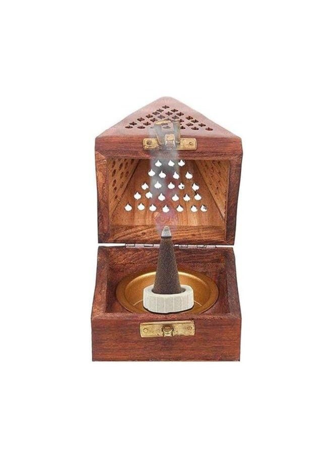 SAQOWARE Saqoware Wooden Incense Burner – Pyramid-Shaped Medium Bakhoor Burner for Home and Office Use  - Image 3
