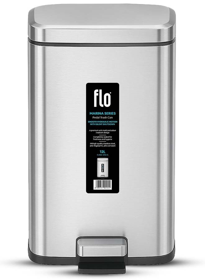 سلة مهملات - مارينا ستيل مطفي 12 لتر