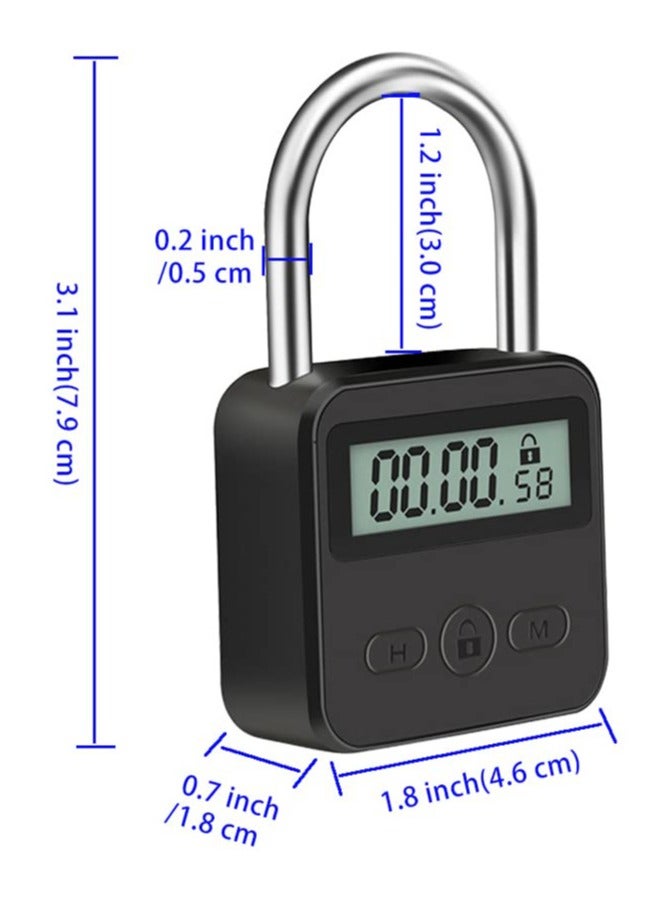 USB Rechargeable Metal Timer Lock with LCD Display, Multi-Function Electronic Timer, Max 99 Hours Timing  - Image 5