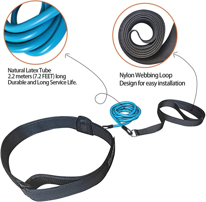 UCEDER Swim Tether Stationary Trainer, Resistance Belt with Bungee Cord, Pool Swim Training Harness for Exercise - Image 3