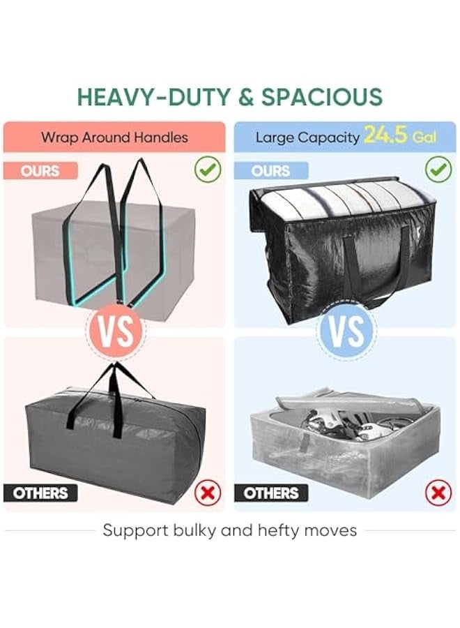 TRASSLE 4-Pack Oversized Moving Bags with Reinforced Handles, Heavy-Duty Storage Tote for Clothes, Moving Supplies  - Image 4