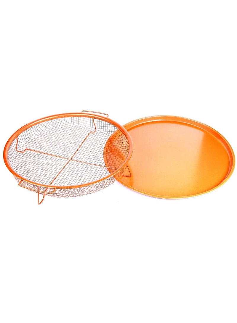 Non Stick Oven Copper Crisper Baking Sheet Air Fryer Deluxe Chef Pan Sheet For Chips French Fries 360° - Image 3