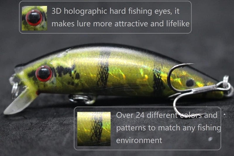 wLure Minnow Crankbait for Bass Fishing Bass Lure Jerkbait Fishing Lures and Tackle Box - Image 5