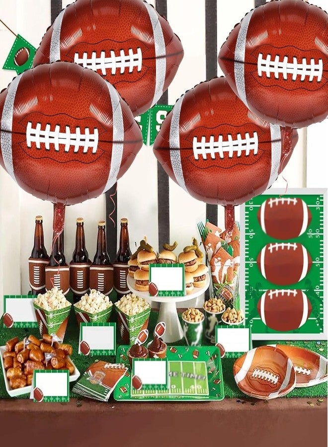 Atiloy 8PCS Football Balloons Garland 24inch Large Foil Mylar Sports Balloons Favor Rugby Balloon Bouquet Arch for Football Graduation Birthday Themed Party Decorations Supplies - Image 2