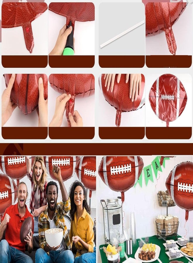 Atiloy 8PCS Football Balloons Garland 24inch Large Foil Mylar Sports Balloons Favor Rugby Balloon Bouquet Arch for Football Graduation Birthday Themed Party Decorations Supplies - Image 5