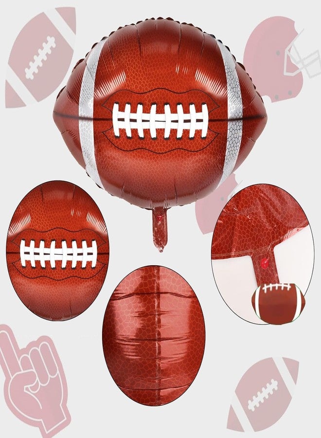Atiloy 8PCS Football Balloons Garland 24inch Large Foil Mylar Sports Balloons Favor Rugby Balloon Bouquet Arch for Football Graduation Birthday Themed Party Decorations Supplies - Image 3