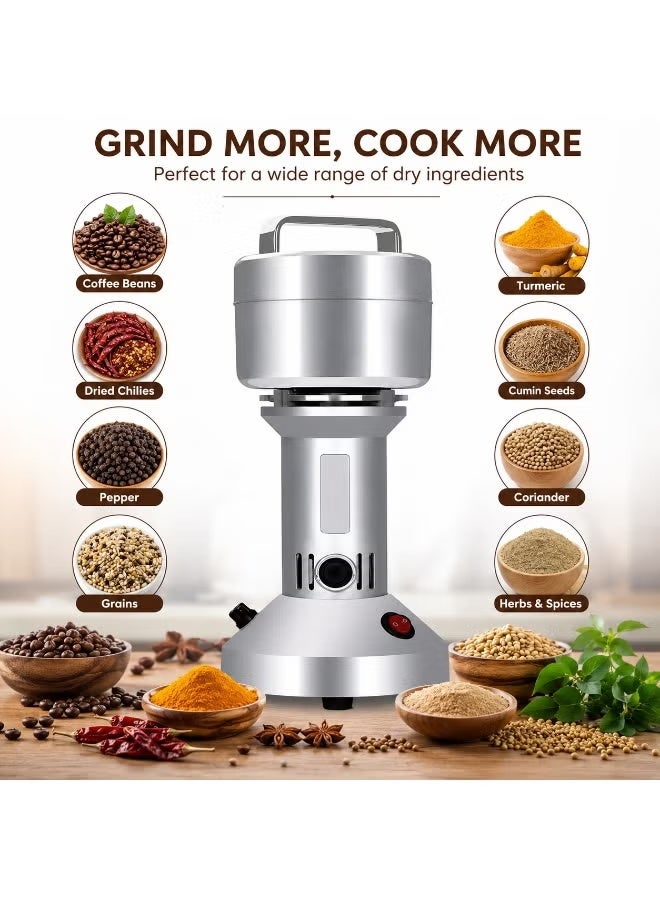 Heavy Duty 1000W Electric Grain Grinder 200g Capacity for Home & Small Business Flour Production - Image 2