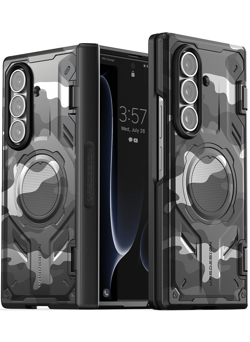 VRS Design Terra Guard Modern Active Samsung Galaxy Z Fold 7 Case [MagSafe] Cover (2025) with [Hinge Protection] - Camo Black  - Image 1