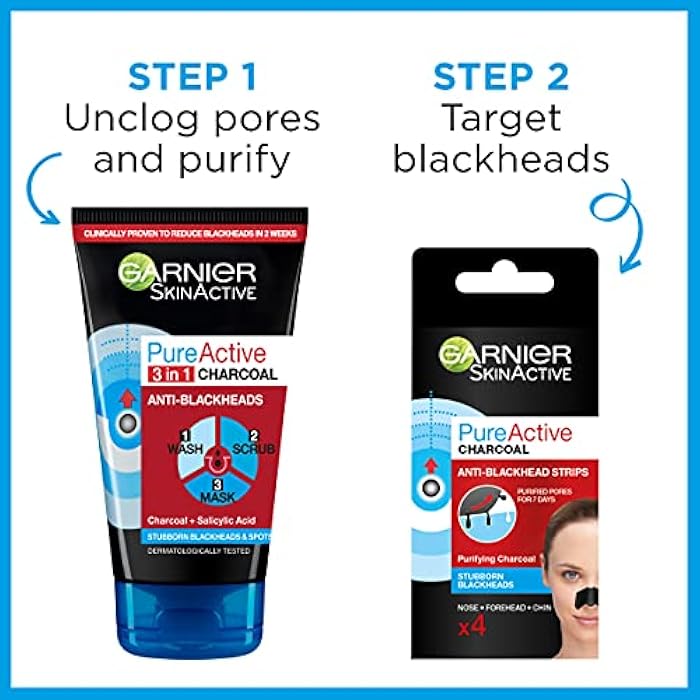 Garnier Skin Active Pure Active Intensive 3in1 Charcoal Anti-Blackhead, 150ml - Image 4