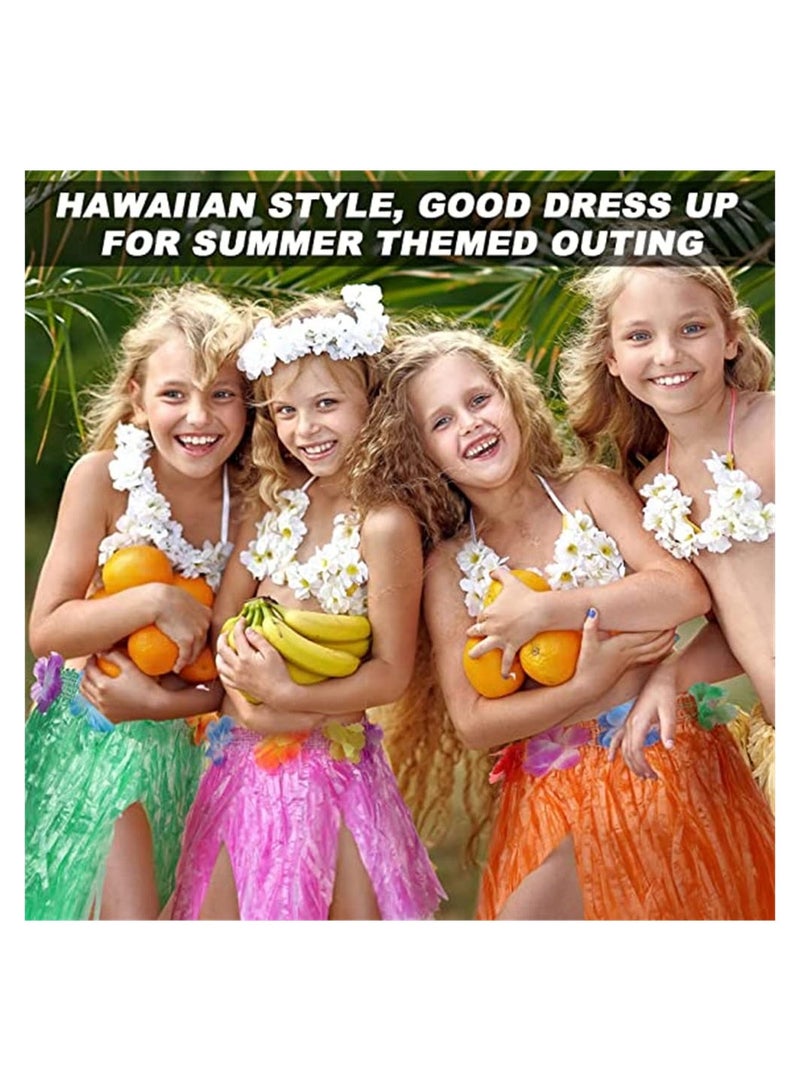 SYOSI 9PCS Hawaiian Luau Hula Skirts + 9PCS Wristbands, Multicolor Grass Skirts for Adult Elastic Hibiscus Flowers Tropical Hula Skirt for Party, Birthdays, Tropical Party Decorations Favors Supplies (40CM)  - Image 4