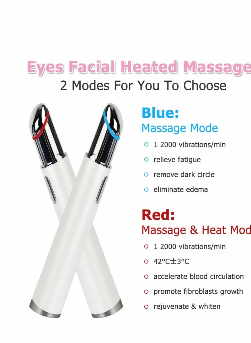 Excefore Anti Aging Sonic Eye Massage 42℃ Heated Eye Massager, 2 LED Light Therapy Eye Facial Massage with High Frequency Vibration To Relieve Eye Fatigue, Remove Dark Circles And Puffiness - Image 4