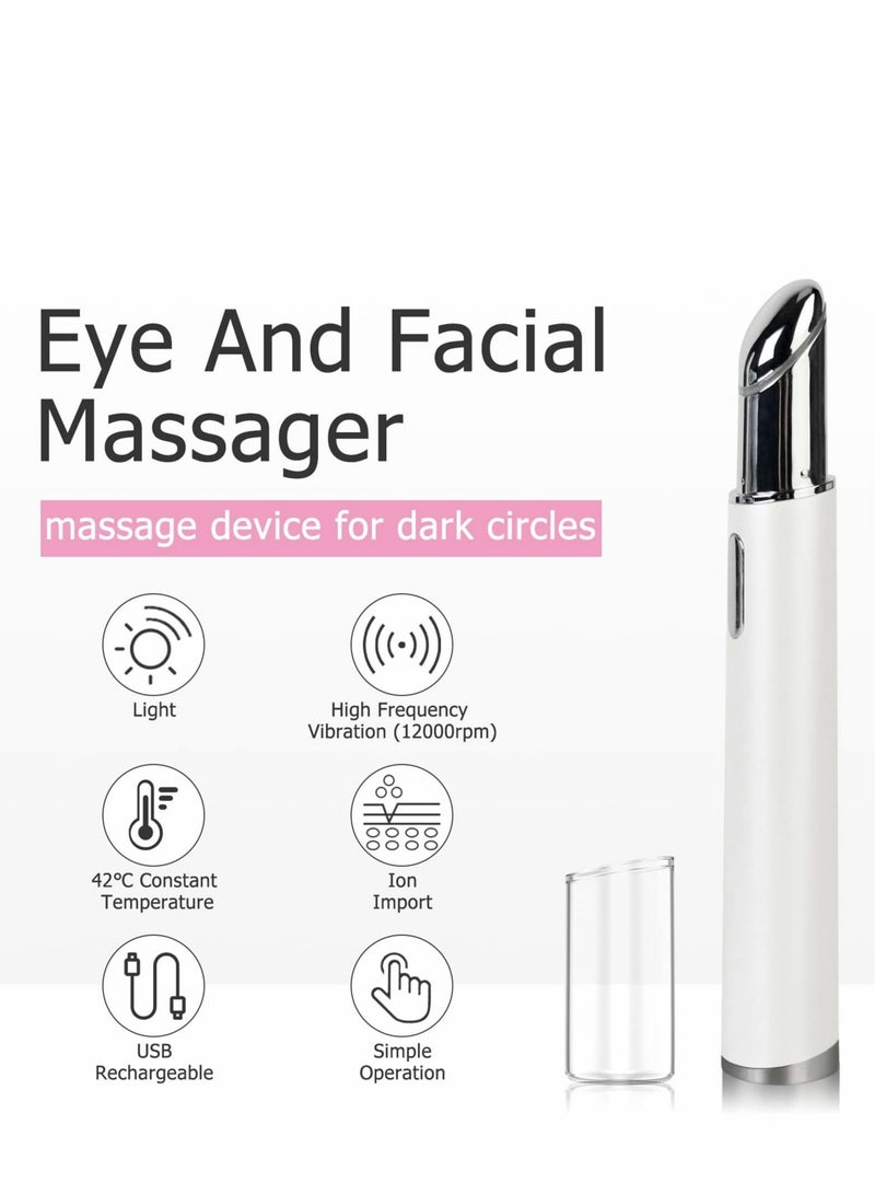 Excefore Anti Aging Sonic Eye Massage 42℃ Heated Eye Massager, 2 LED Light Therapy Eye Facial Massage with High Frequency Vibration To Relieve Eye Fatigue, Remove Dark Circles And Puffiness - Image 2