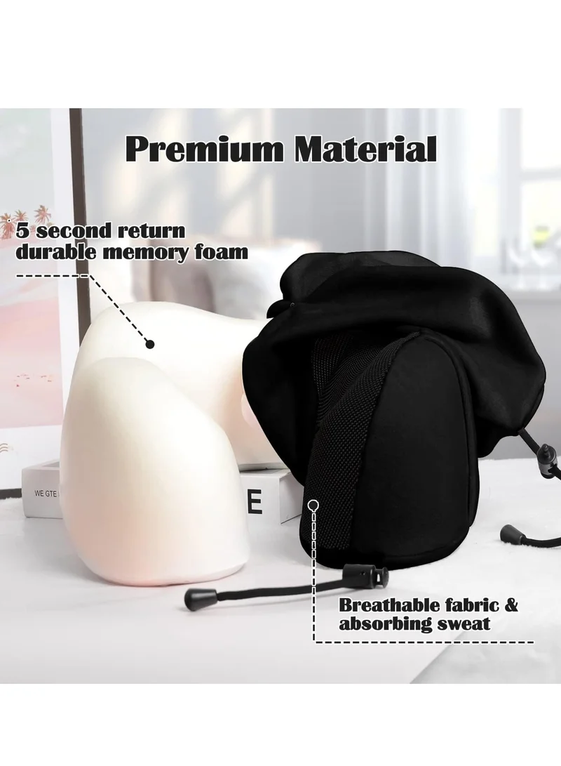 MNUK MNP-3 Neck Pillow for Travel, Blue| Memory Cotton U-Shaped Pillow with Magnetic Cloth | Machine Washable Ultimate Travel Pillow for Car, Flight & Nap