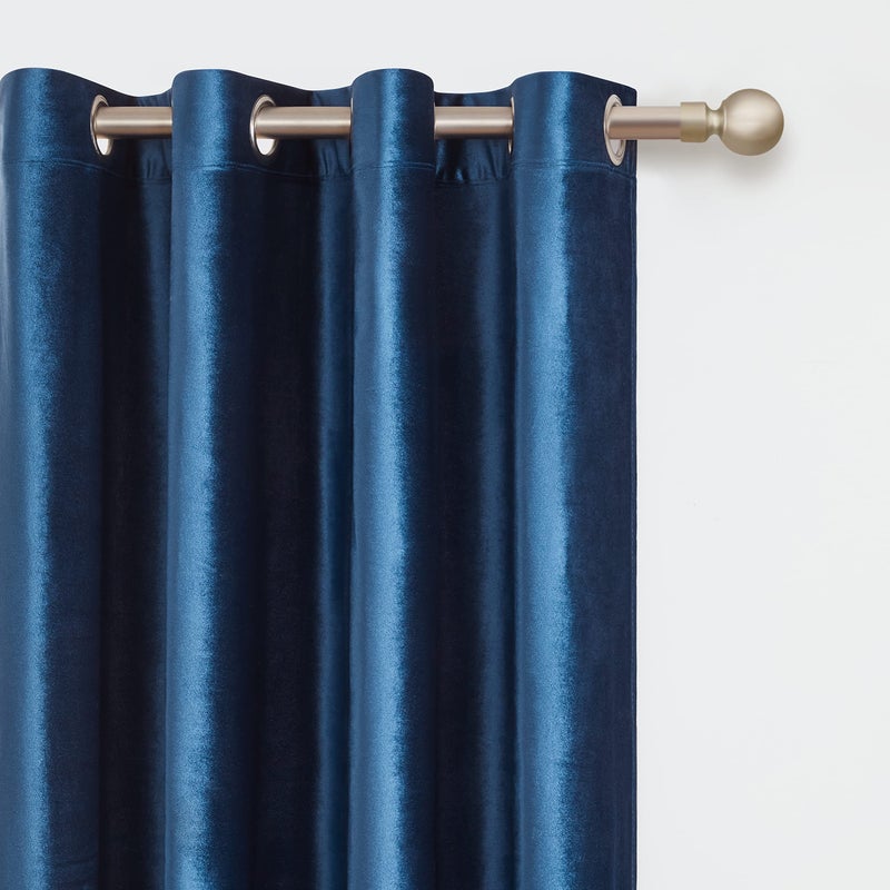 BULBUL Navy Blue 2 Panels Velvet Curtains 120 inch Length- Living Room Blackout Window Drapes Curtains Thermal Insulated Room Darkening Decor Grommet Curtains for Bedroom - Image 2